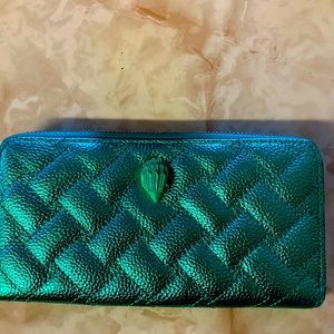 Never used NWOT Kurt Geiger metallic teal wallet